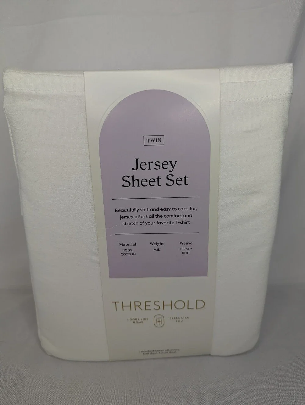 NWT Threshold Jersey Twin Cotton Sheet Set